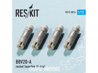 ResKit kit RS72-0014 B8V20-А lance-roquettes (4 pcs) pour Mi-8/17/24/28 Ka-29/32/50/52 1/72