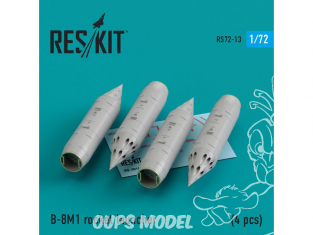ResKit kit RS72-0013 B-8M1 lance-roquettes (4 pcs) pour MiG-23/27/29, Su-17/20/22/24/25/27/33, Jak-38 1/72