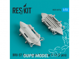 ResKit kit d'amelioration Avion RS72-0176 Porte-bombes intelligents BRU-57 pour F-16 (2 pièces) 1/72