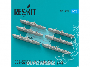 ResKit kit RS72-0153 BDZ-57KrV Racks (6 pcs) pour Mi-8 et Mi-24 1/72
