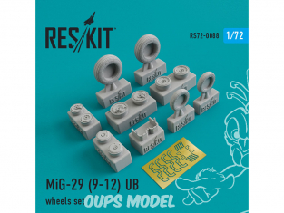 ResKit kit d'amelioration avion RS72-0088 Ensemble de roues pour MiG-29 (9-12) UB 1/72