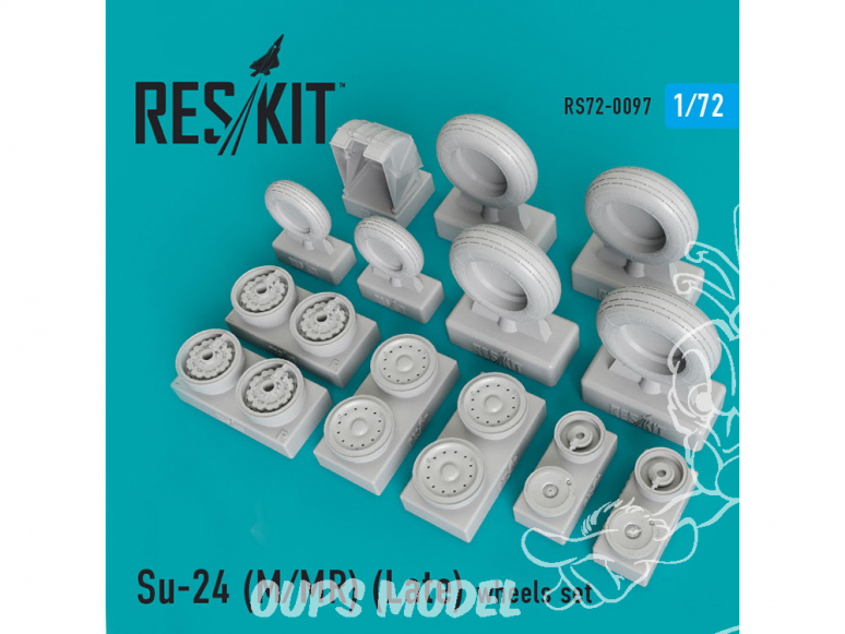ResKit kit d'amelioration avion RS72-0097 Ensemble de roues pour Su-24 (М/ МR) (Late) 1/72