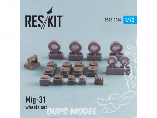 ResKit kit d'amelioration avion RS72-0036 Ensemble de roues pour Mig-31 1/72