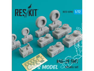 ResKit kit d'amelioration avion RS72-0090 Ensemble de roues pour MiG-29 (SMT) 1/72
