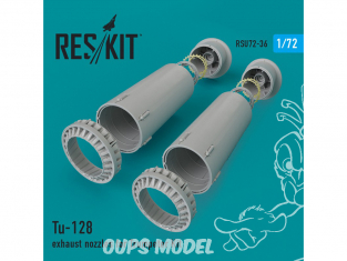 ResKit kit d'amelioration Avion RSU720036 Tuyère pour Tu-128 kit Trumpeter 1/72