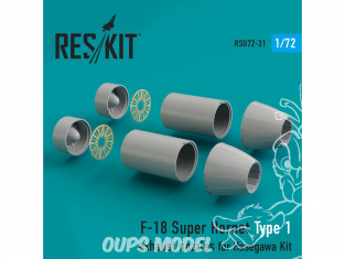 ResKit kit d'amelioration Avion RSU720031 Tuyère pour F-18 Super Hornet Type 1 kit Hasegawa 1/72