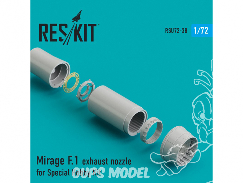 ResKit kit d'amelioration Avion RSU72-0038 Tuyère pour Mirage F.1 kit Special Hobby 1/72