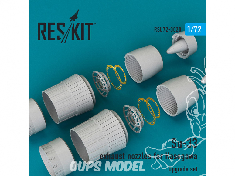 ResKit kit d'amelioration Avion RSU72-0020 Tuyère pour Su-33 kit Hasegawa 1/72