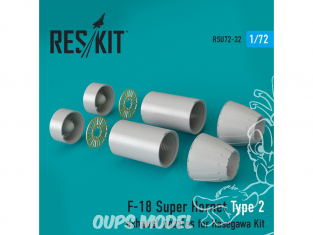 ResKit kit d'amelioration Avion RSU72-0032 Tuyère pour F-18 Super Hornet Type 2 kit Hasegawa 1/72