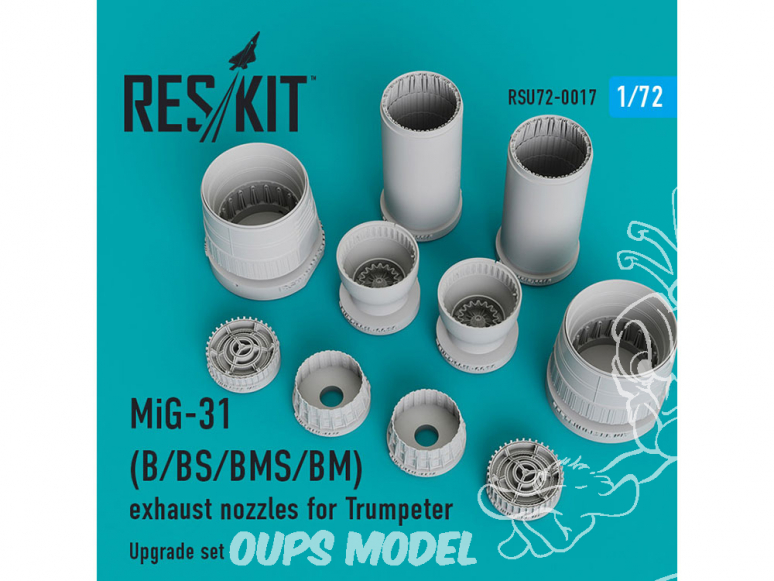 ResKit kit d'amelioration Avion RSU72-0017 Tuyère pour MiG-31 (B/BS/BMS/BM) kit Trumpeter 1/72