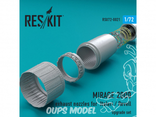 ResKit kit d'amelioration Avion RSU72-0021 Tuyère pour MIRAGE 2000 kit Italeri et Revell 1/72