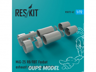 ResKit kit d'amelioration Avion RSU72-0042 Tuyère pour MiG-25 RB, RBT, BM, RBK, RBF, RBSh Foxbat kit ICM 1/72