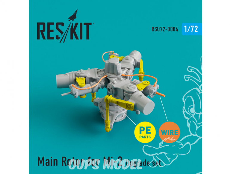 ResKit kit d'amelioration Avion RSU72-0004 Ensemble de mise à niveau et de détail du rotor principal Mi-2 1/72