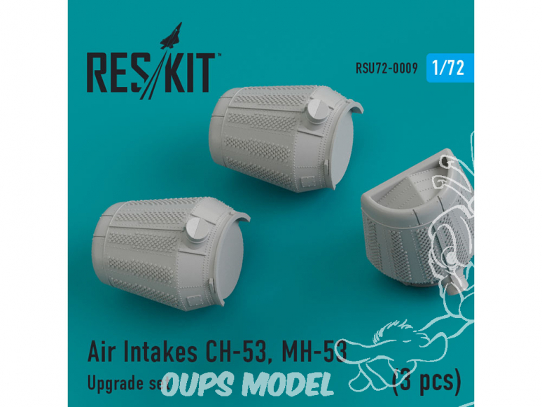 ResKit kit d'amelioration Avion RSU72-0009 Prises d'air CH-53, MH-53 (3 pièces) kit Revell, italeri et Fujimi 1/72