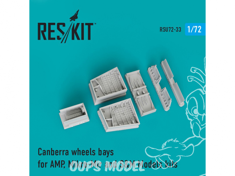 ResKit kit d'amelioration Avion RSU72-0033 Baies de roues Canberra pour modèles AMP, Mikro-Mir et S&M 1/72