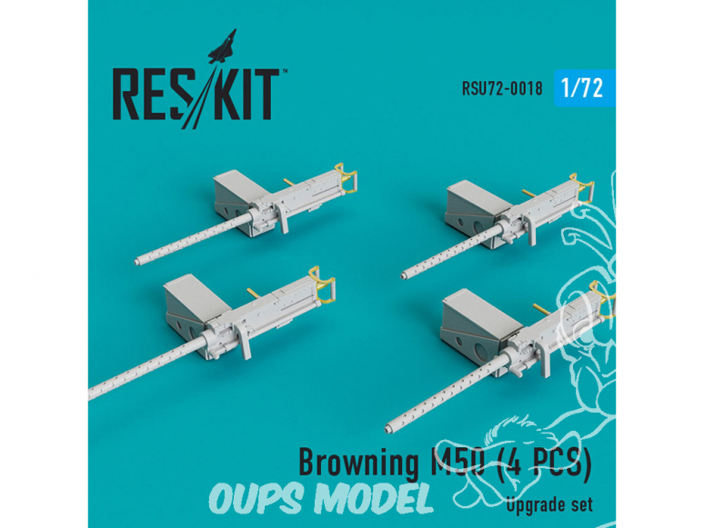 ResKit kit d'amelioration helico RSU72-0018 Browning M50 (4 pcs) 1/72