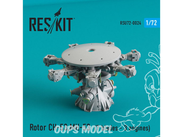 ResKit kit d'amelioration helico RSU72-0024 Rotor CH-53 Super Stallion, MH-53E Sea dragon 7 pales 3 moteurs 1/72