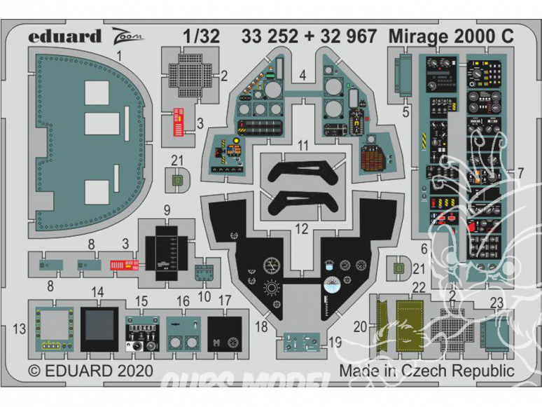 Eduard photodécoupe avion 33252 Zoom Amélioration Mirage 2000C Kitty Hawk 1/32