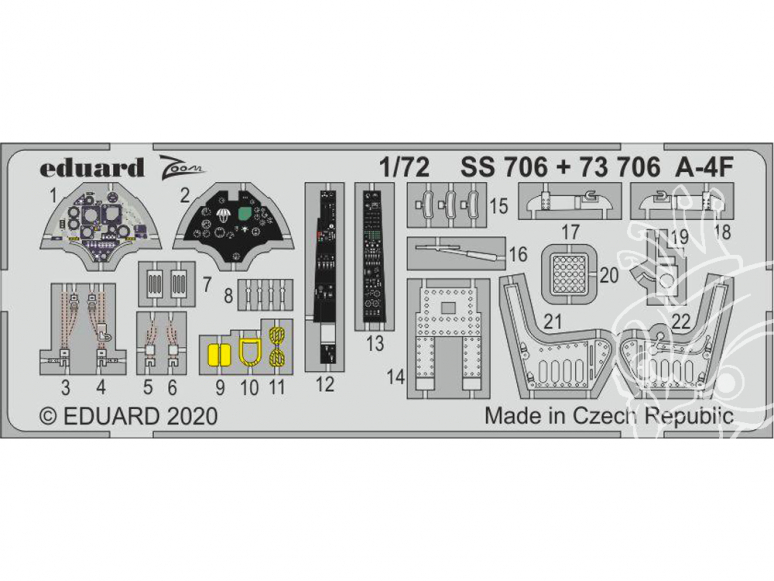 Eduard photodecoupe avion SS706 Zoom amélioration A-4F Hobby Boss 1/72