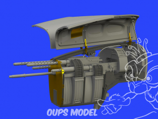 Eduard kit d'amelioration avion brassin 648533 Nose gun bay P-38F/G Lightning Tamiya 1/48