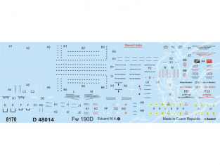 Eduard Decalques avion D48014 Fw190D Stencils 1/48