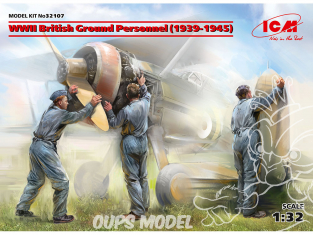 Icm maquette avion 32107 Personnel au sol britannique WWII 3 personnages 100% nouveaux moules 1/32