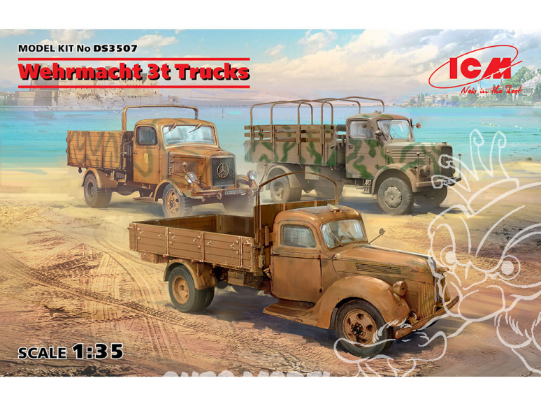 Icm maquette militaire DS3507 Wehrmacht 3t camions V3000S, KHD S3000 et L3000S 1/35