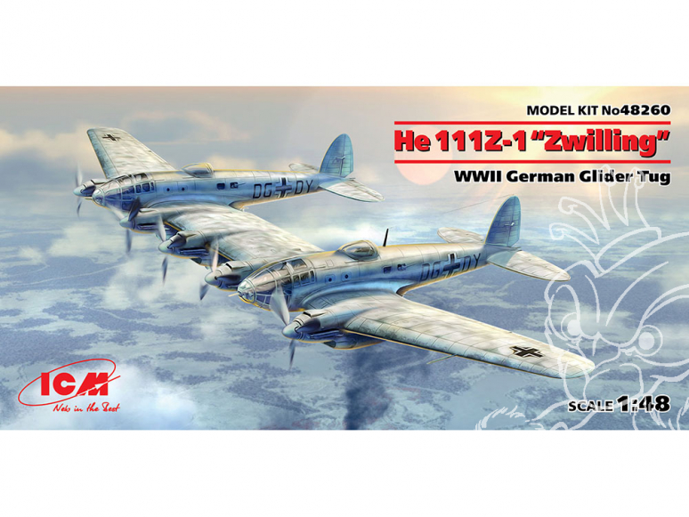 Icm maquette avion 48260 He 111Z-1 «twin», remorqueur planeur allemand WWII 1/48