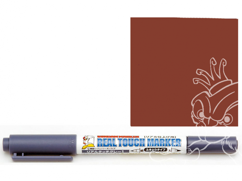 Mr Hobby GM407 Ensemble GUNDAM MARKER REAL TOUCH Stylo Pour Sumire (Brown) Weathering