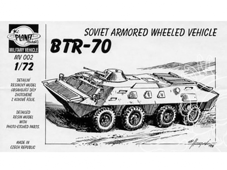 Planet Maquettes Militaire mv002 Véhicule blindé à roues soviétique BTR-70 full resine kit 1/72