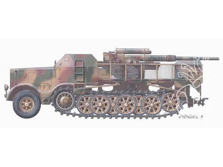 Planet Maquettes Militaire mv032 FAMO 18 tonnes avec 8,8 cm Flak full resine kit 1/72
