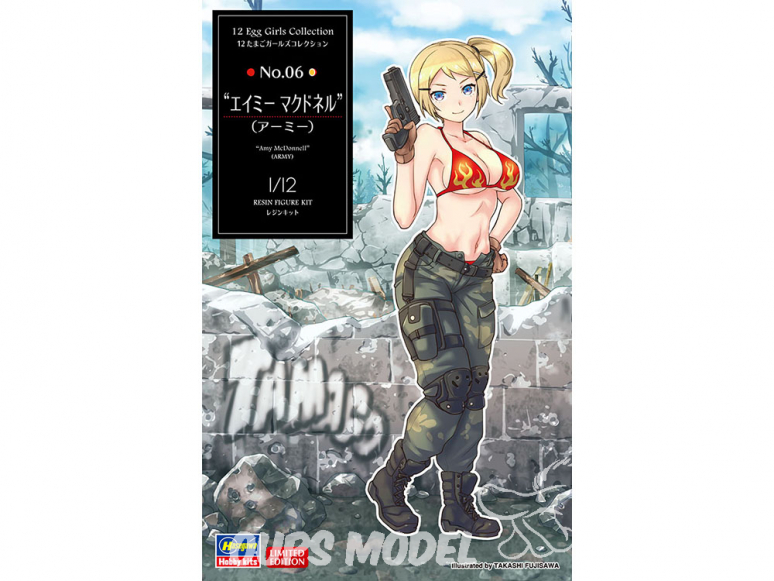 Hasegawa maquette figurine 52239 Collection Egg Girls No.06 «Amy McDonnell» (Armée) 1/12