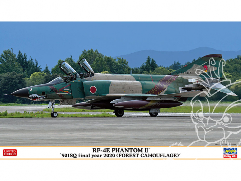 HASEGAWA maquette avion 02318 RF-4E Phantom II «501SQ dernière année 2020 (camouflage forestier)» 1/72