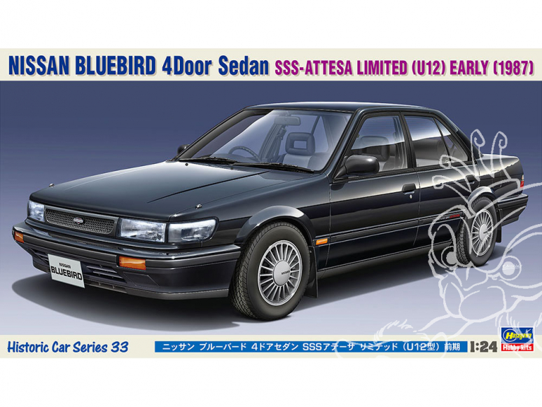 Hasegawa maquette voiture 21133 Nissan Bluebird berline 4 portes SSS Athesa Limited (type U12) 1/24