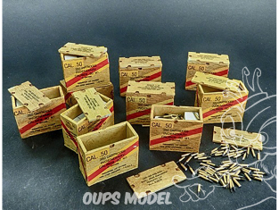 Plus Model Diorama AL3004 Boîtes de munitions américaines avec cartons de charges 1/32