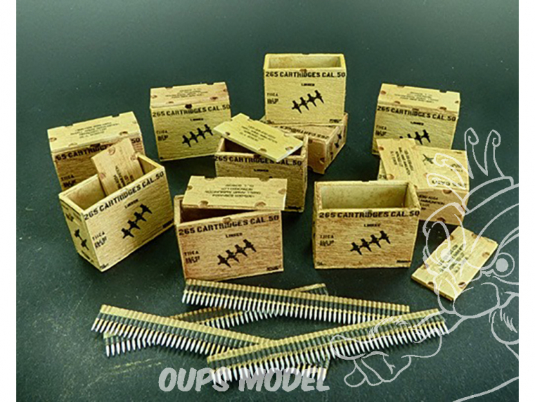 Plus Model Diorama AL3003 Boîtes de munitions américaines avec ceintures de charge 1/32