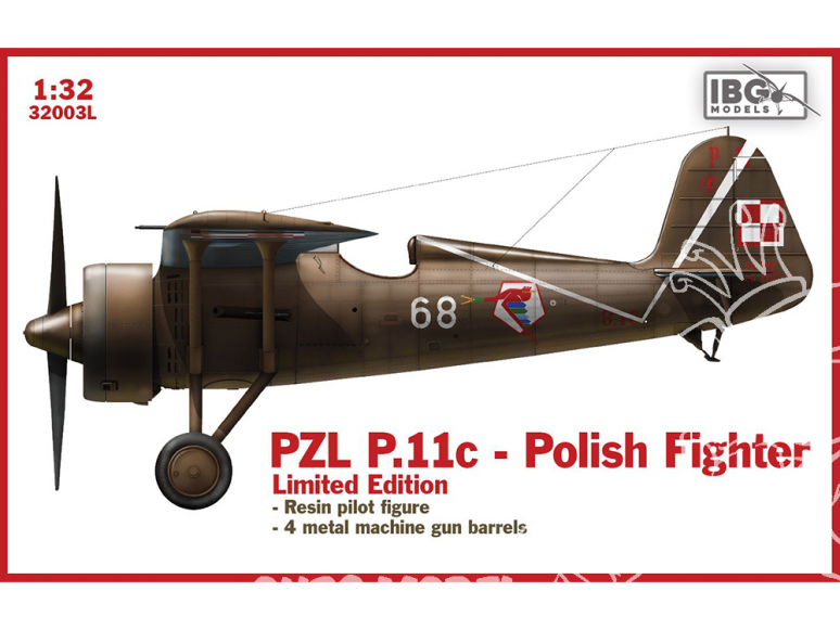 IBG maquette avion 32003L Avion Polonais PZL P.11c Edition Limitée 1/32