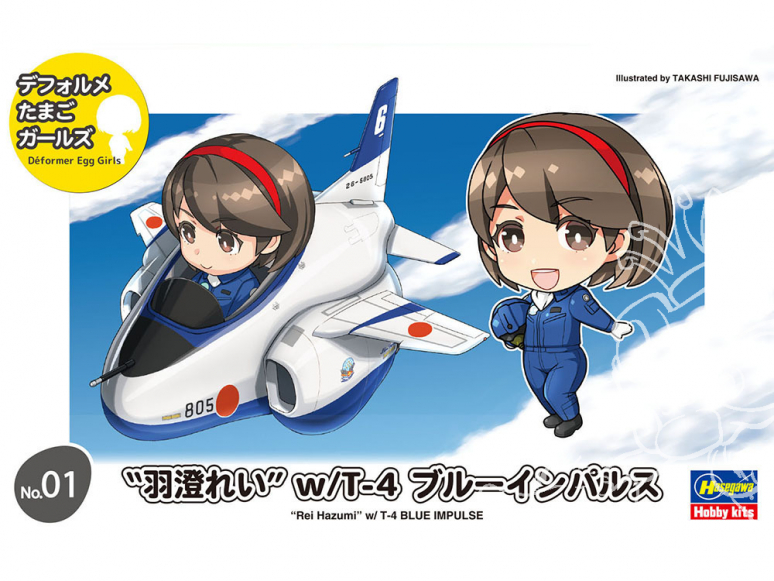 Hasegawa maquette avion 52244 Egg Girls déformées No.01 «Rei Hazumi» avec T-4 Blue Impulse EGG PLANE