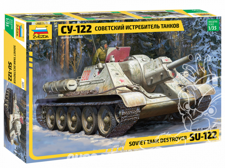 Zvezda maquette militaire 3691 Chasseur de chars soviétique SU-122 1/35