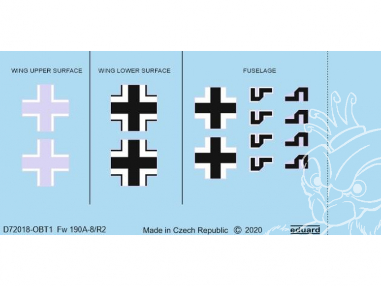 Eduard Decalques avion D72018 Insignes nationaux Focke-Wulf Fw 190A-8/R2 1/72