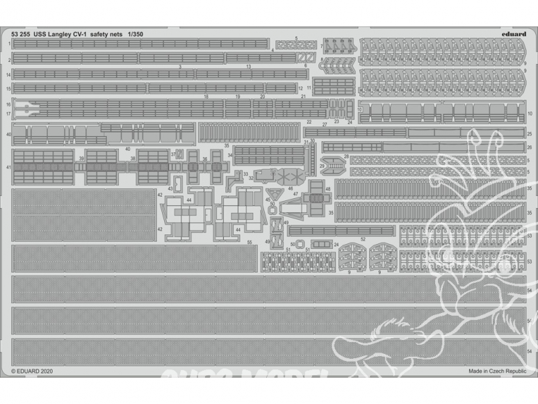 Eduard photodecoupe bateau 53255 USS Langley CV-1 Filets de sécurité Trumpeter 1/350