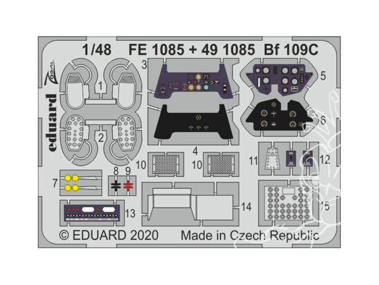 EDUARD photodecoupe avion 491085 Amélioration Messerschmitt Bf 109C Modelsvit 1/48