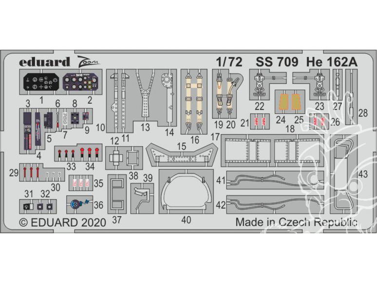 Eduard photodecoupe avion SS709 Zoom amélioration Heinkel He 162A Special Hobby 1/72