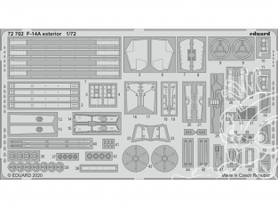 Eduard photodecoupe avion 72702 Extérieur F-14A Academy 1/72