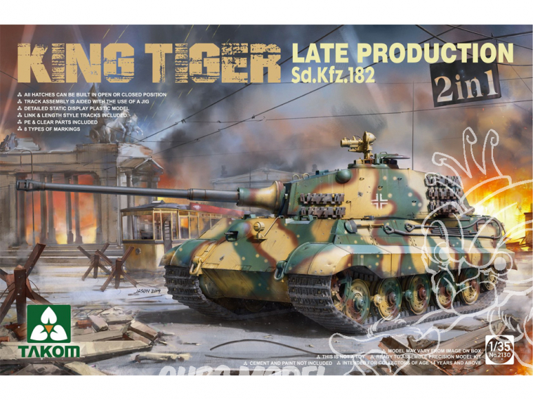Takom maquette militaire 2130 King Tiger Late Production Sd.Kfz.182 1/35
