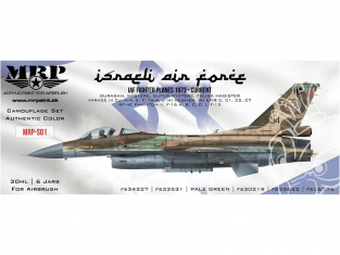 MRP peintures S01 Set FORCE AÉRIENNE ISRAÉLIENNE 6 pots de 30ml