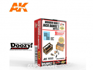 Ak Interactive Doozy DZ029 2 Caisses type bois + 16 Bouteilles Jack Daniel's 1/24