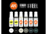 Ak interactive peinture acrylique 3G Set AK11601 NMM Nom Mettalic Metal Acier 6 x 17ml