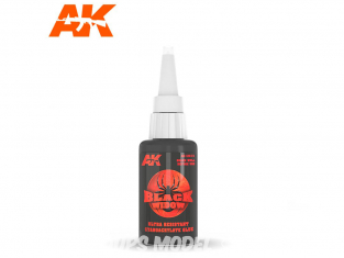 AK interactive ak12016 Black Widow Colle cyanocrylate noire 20g