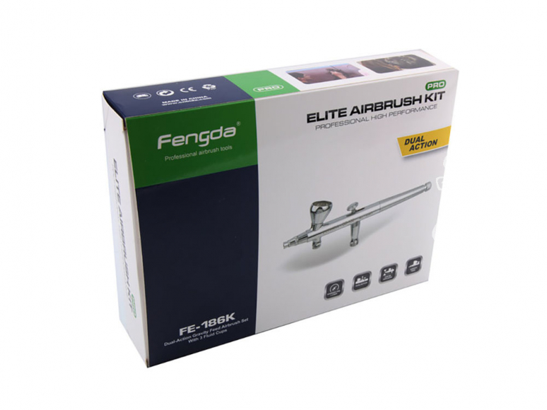 Aérographe Fengda FE-186K avec buse 2 mm et 0,3 mm
